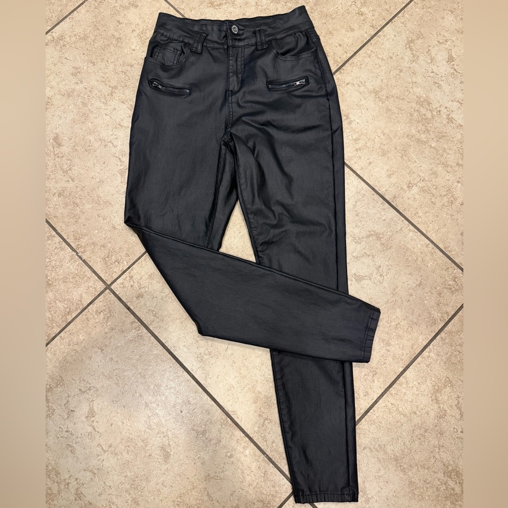 Faux Leather Black Women's Pants